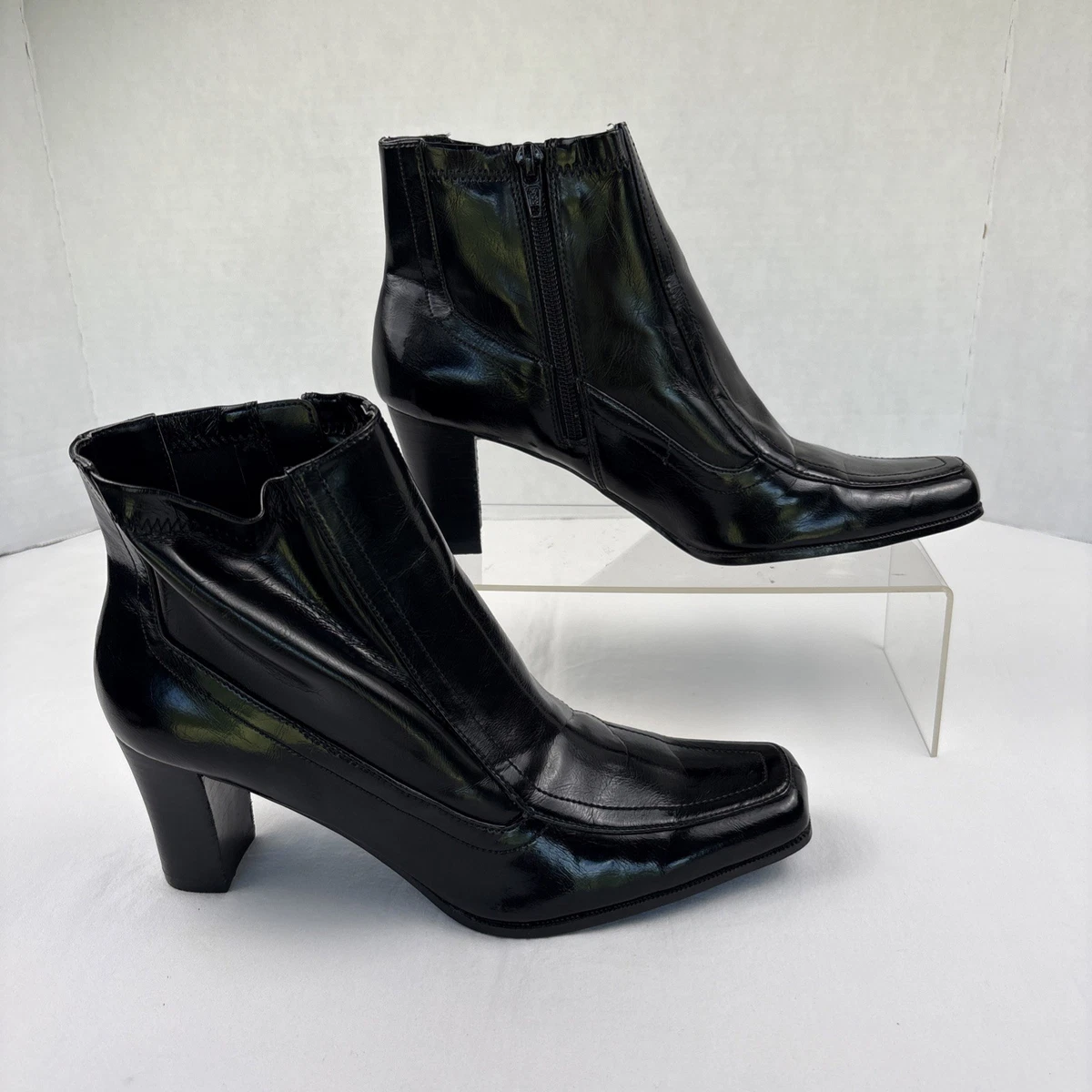 Vintage Etienne Aigner Black Chukka Boots women 7.5 leather casual goth Y2K Vintage 90s Y2K CIAO BELLA Womens 7.5 Leather Knee High  main image 4