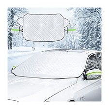 Car Magnetic Windshield Snow Cover, 4 Layers WAaterproof Windproof Silver