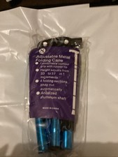 Adjustable Metal Blue Folding Cane Adjustable From 33  To 37   New  68 
