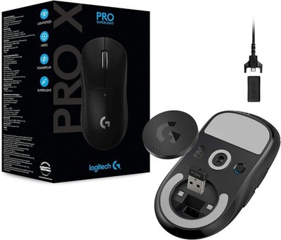 Logitech G PRO X SUPERLIGHT Gaming Maus Wireless HERO 25K Schwarz Neu