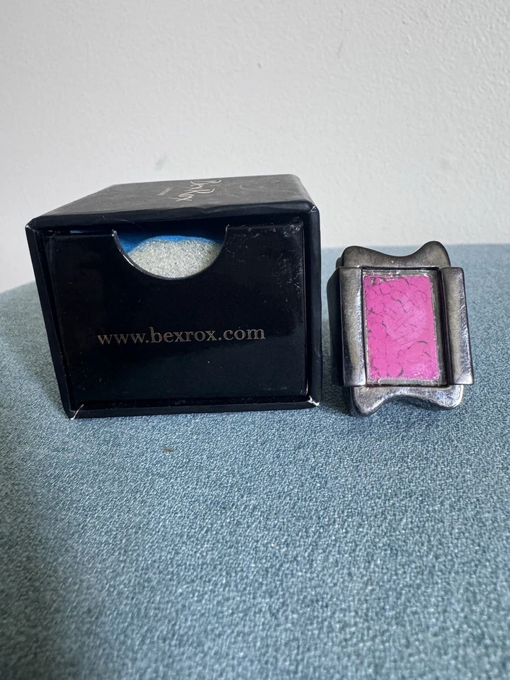 Anillo en polvo fucsia Bex Rox London talla 6,75 punk rockero novedad funky declaración Foto 2 de 4