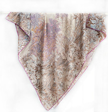 70 Cashmere 30 Silk Wrap Scarf sea of flowers Print Double Face Shawl 52'' new