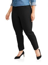 NWT - Terra  Sky Women's Black Mid-Rise Slim Ankle Dress Pants Size 24W