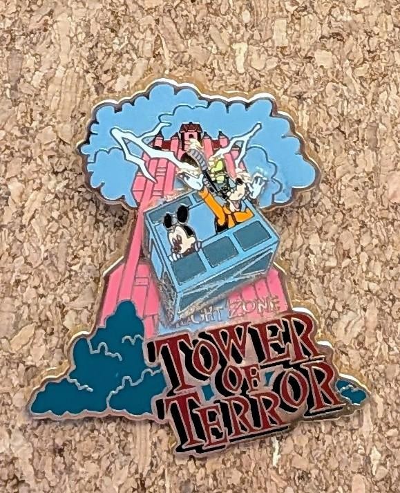 Disney Pin Mickey & Goofy Twilight Zone Tower of Terror Slider WDW 2001