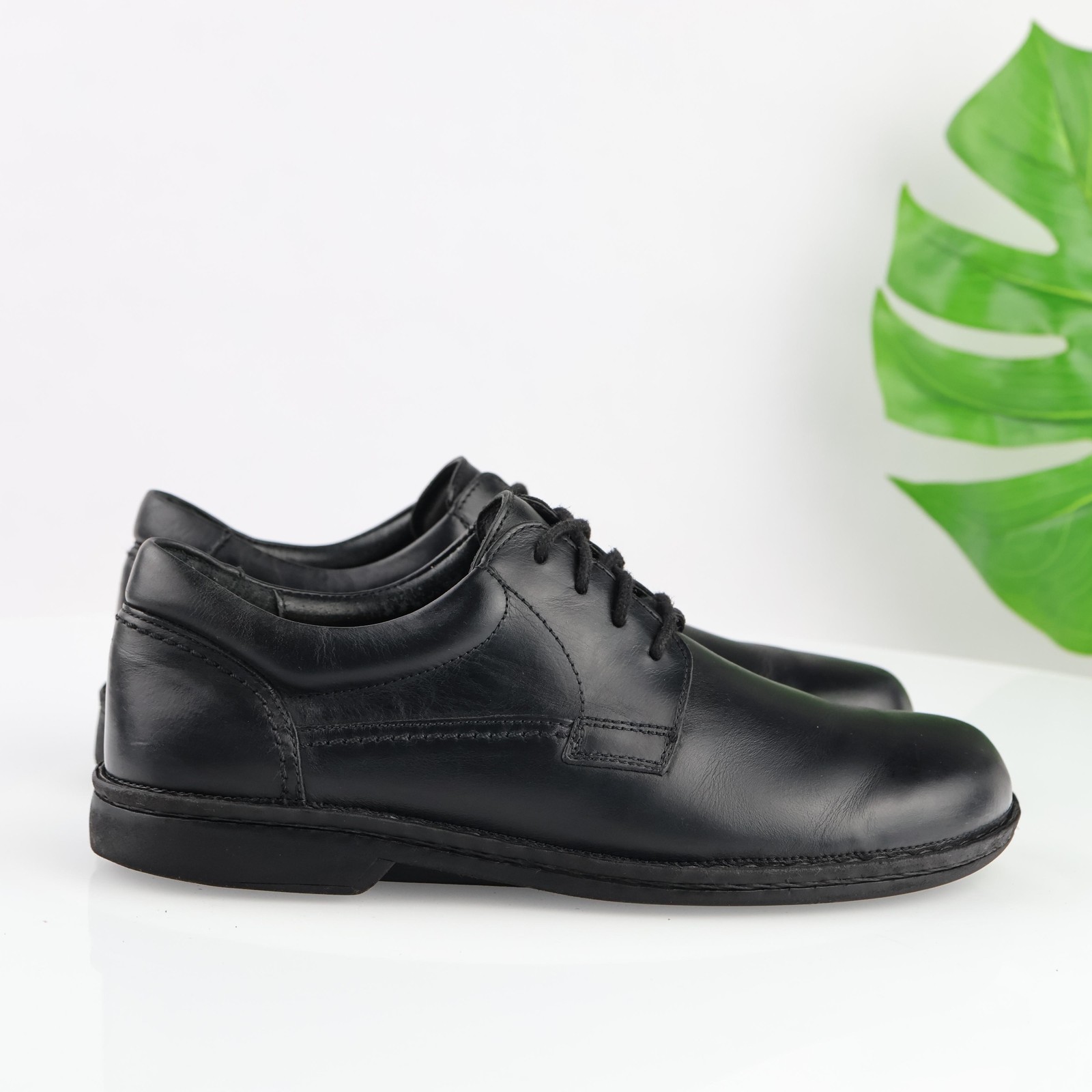 Birkenstock Footprints Mens Oxford Shoes Size 42 9 Black Leather Comfort Walking
