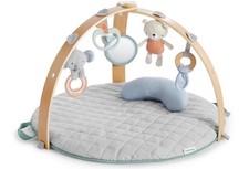 Ingenuity Cozy Spot Reversible Duvet Activity Gym Play Mat Wooden Toy Bar Loamy