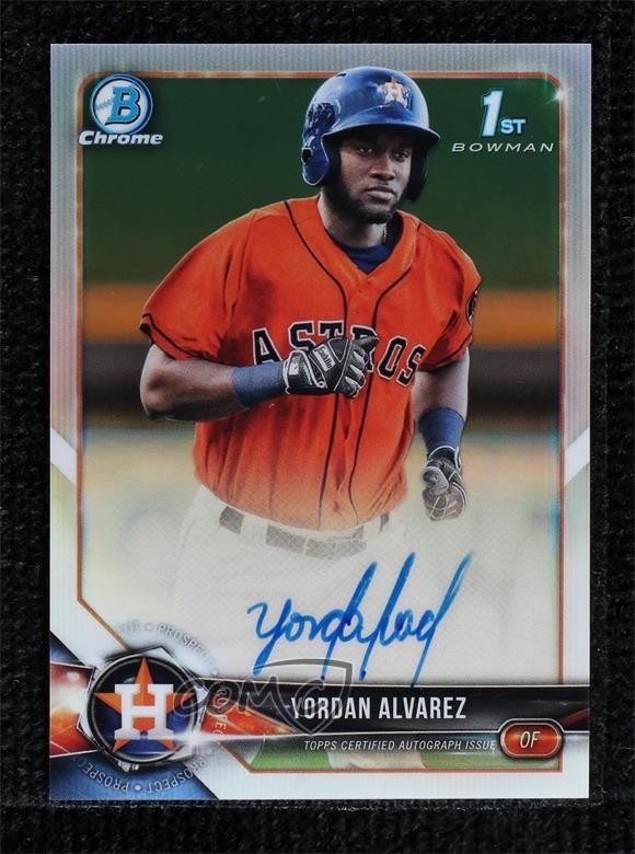 2018 Bowman Chrome Prospect Refractor 279/499 Yordan Alvarez #CPA-YA Auto 10yf