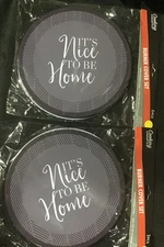4 Electric Stove Burner Covers GRAY “IT’S Nice TO BE Home” Decorative2(8”)2(10”)