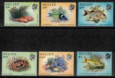 Belize 1988 - Coral Fish - Set of 6 Definitive Stamps - Scott #705a-711a - MNH