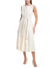 Anne Klein Paneled Bodice Jewel Neck Midi Dress Women's