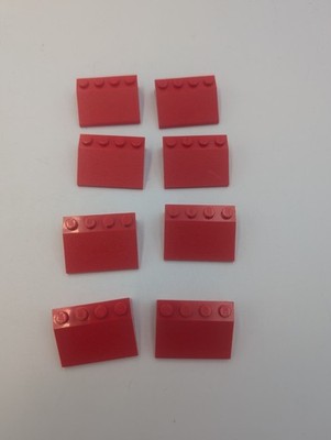 8 x LEGO  3297 System Dachsteine Schrägstein Ziegel Roof Tile 3x4/25 Slope rot