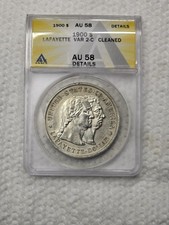 1900 Lafayette Commemorative Silver Dollar ANACS AU58 Details Elite Eye Appeal