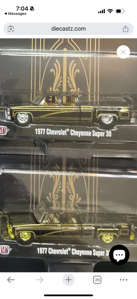 Juego exclusivo Diecastz M2 2026/4 1977 y 1978 Cheyenne rosa N negro Foto 2 de 4