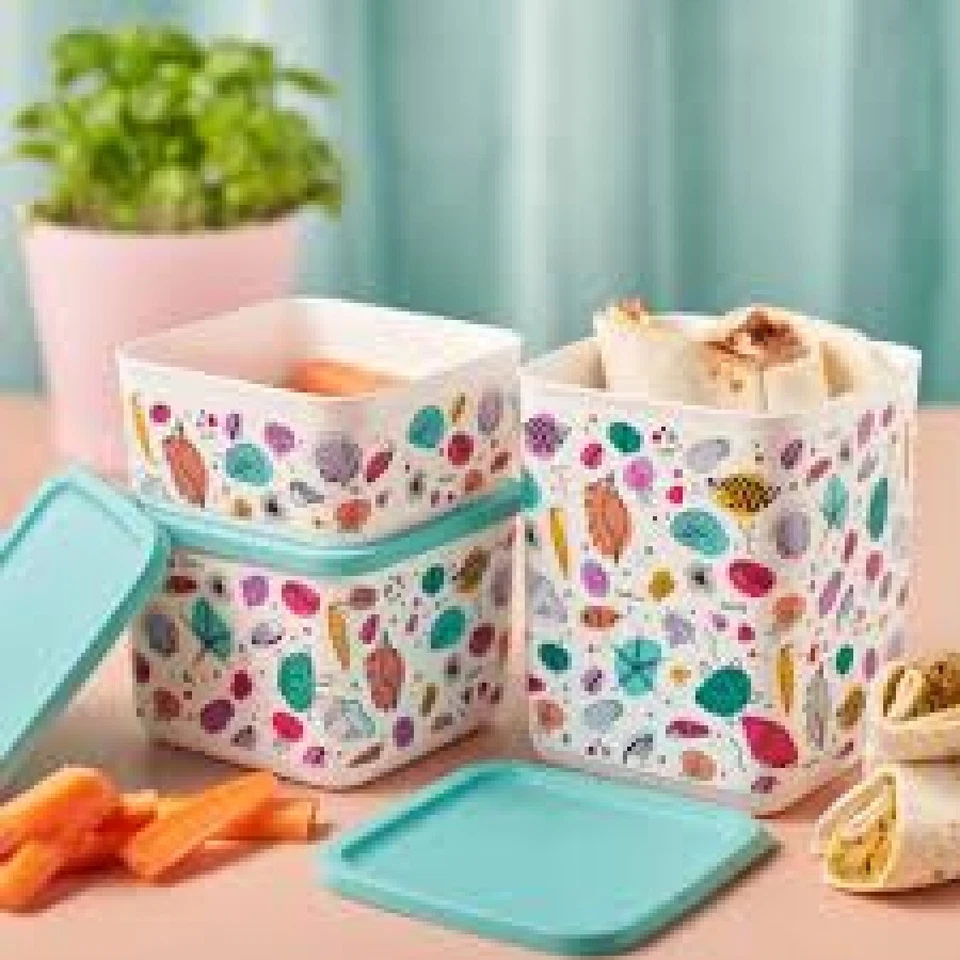 TUPPERWARE SET TUTTOFRESCO 3 PEZZI NUOVO COLORE - Immagine 2 di 2