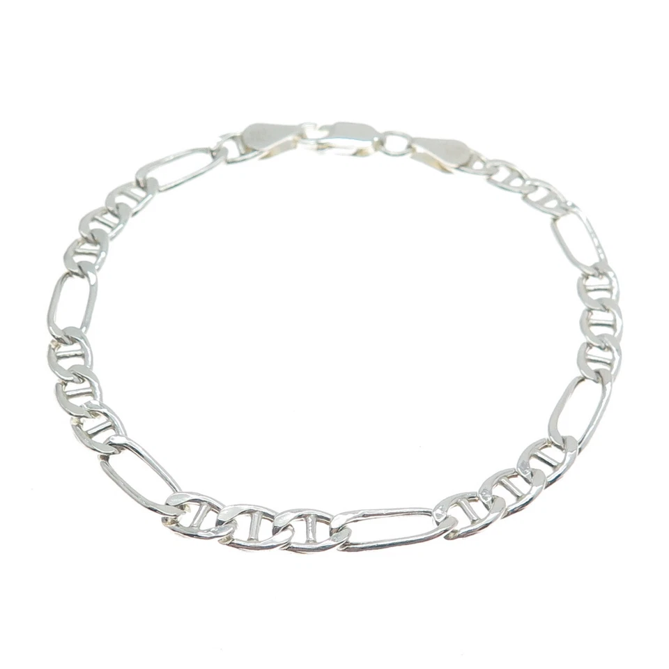 DANECRAFT 925 Sterling Silver Italy Figaro Link Bracelet 7.25" - Image 3 of 4