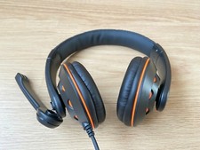 Black over the ear HEADPHONES volume control adjustable soft cups cans headfones