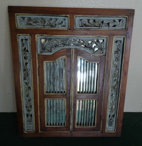 Antique Window Frame Wood With Mirror Ebay