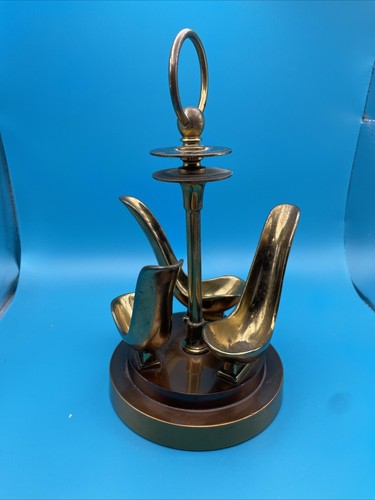 Ronson 1920’s Art Deco Style Triple Pipe Holder Heavy Copper & Brass Rare - Picture 5 of 5