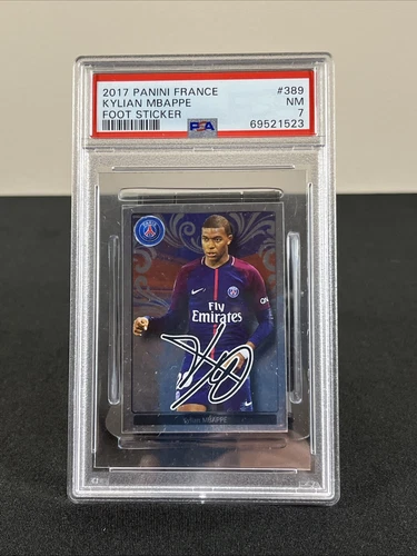 2017 Panini France Kylian Mbappe RC Rookie Sticker PSA 7