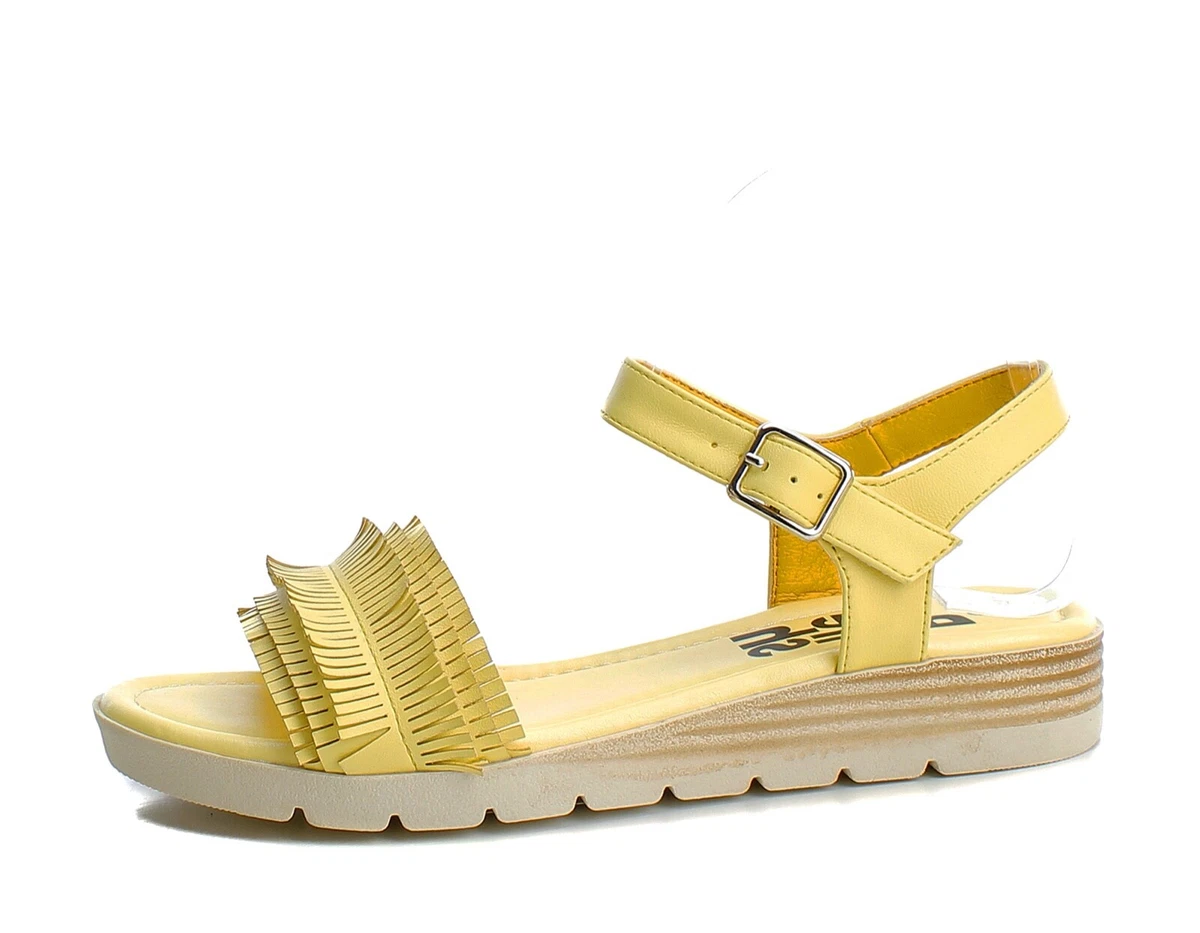 Yellow low wedge best sale sandals