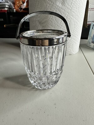 Genuine Heavy Lead Crystal With Sterling Silver Pickle/Olive Server