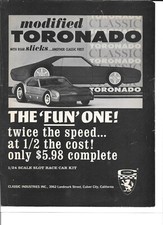 Classic Modified Toronado Slot Car 1/24 Scale Vintage Magazine Ad PHOTOCOPY