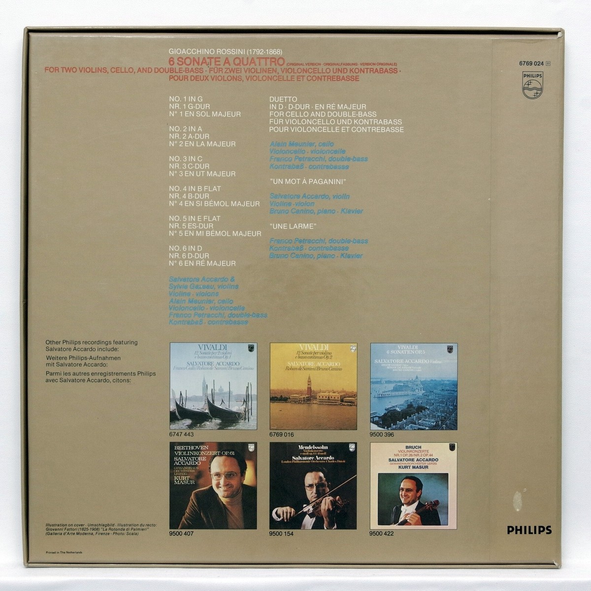 CD○アッカルド/ロッシーニ:弦楽ソナタ集 Philips超盤 2CD レア☆廃盤