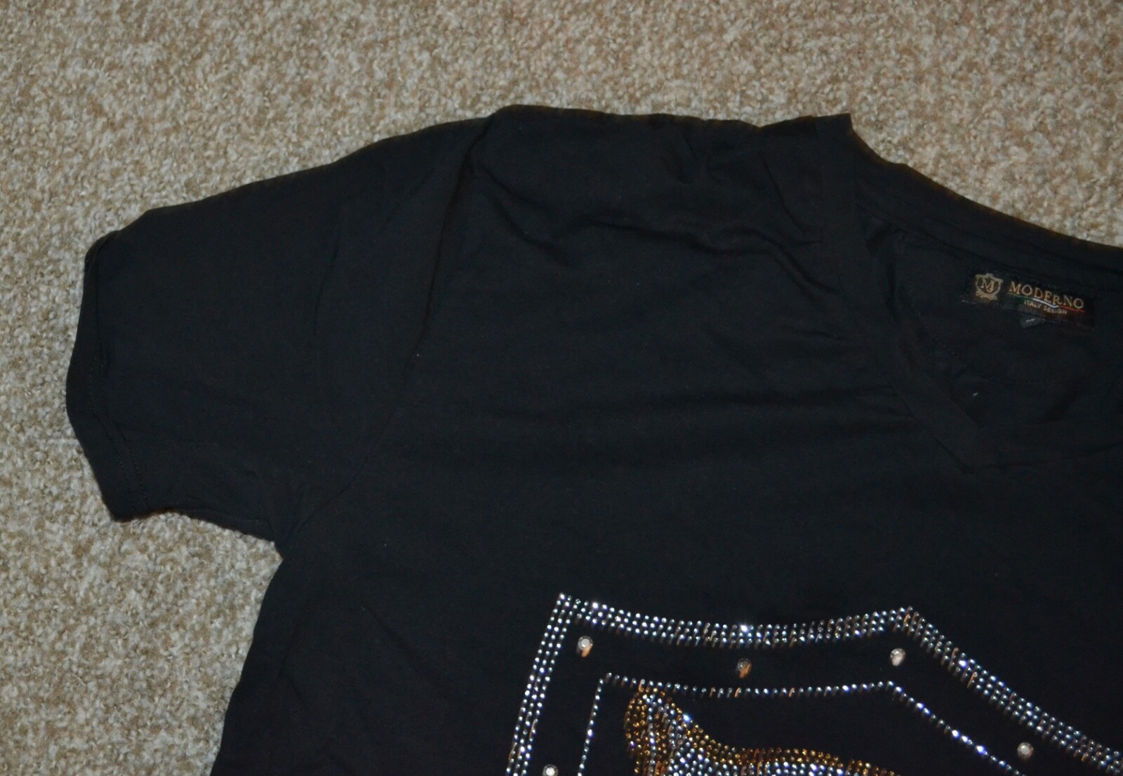 Moderno Italy Design beaded tiger mens t-shirt sz. XL