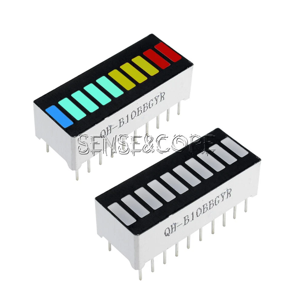 2 Stück Neu 10 Segment LED Bargraph Licht Display Rot Gelb Grün Blau - - Bild 4 von 4