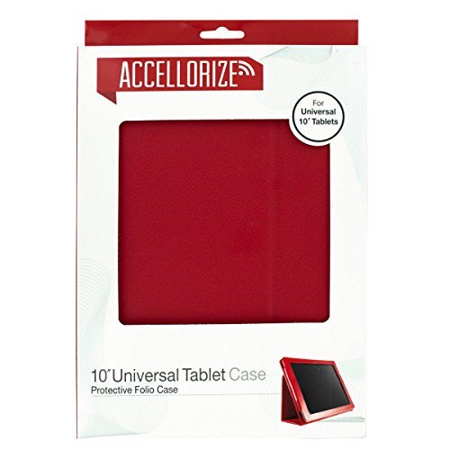 Accellorize ~ Protective Folio Case for 7" Universal Tablet Red