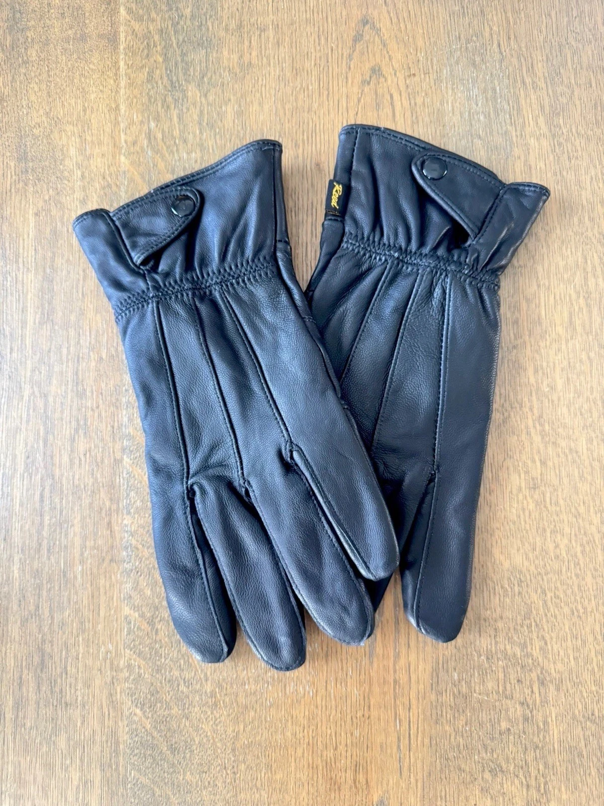 REED Men's Genuine Leather Warm Lined Driving Gloves (L, BLACK)