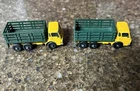 2 Matchbox Lesney Stake Trucks No 4 Yellow And Green Vintage
