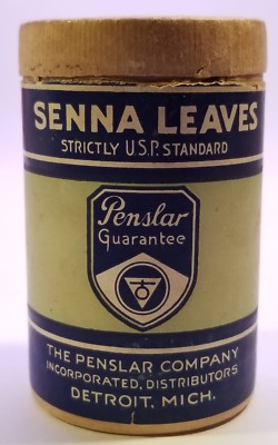 Penslar-Senna Leaves 1 oz Pharmacy Collectible-Detroit, Michigan MI
