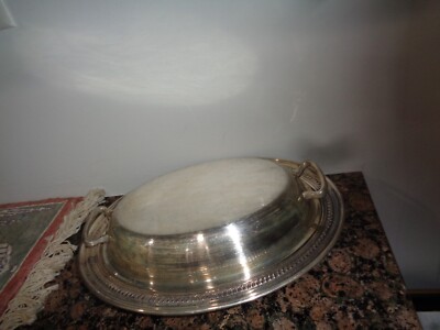 Vintage F B Rogers Silver Plate on Copper #1205 Covered Oval