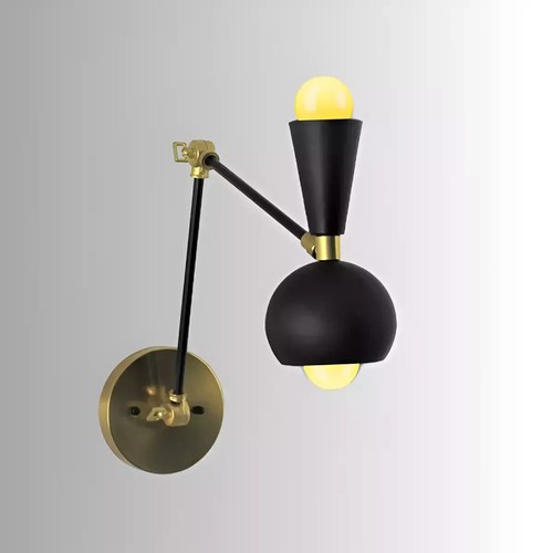 Par De Globo Ocular Pared Instalación Negro Mate Sombras Aplique Cocina Lámpara - Imagen 4 de 5