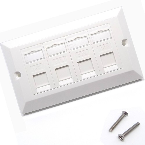 Modular Face Plate Back Box Keystone Jack RJ45 Cat5e Cat6 Netzwerk 2/4 Ports Posten - Bild 9 von 26