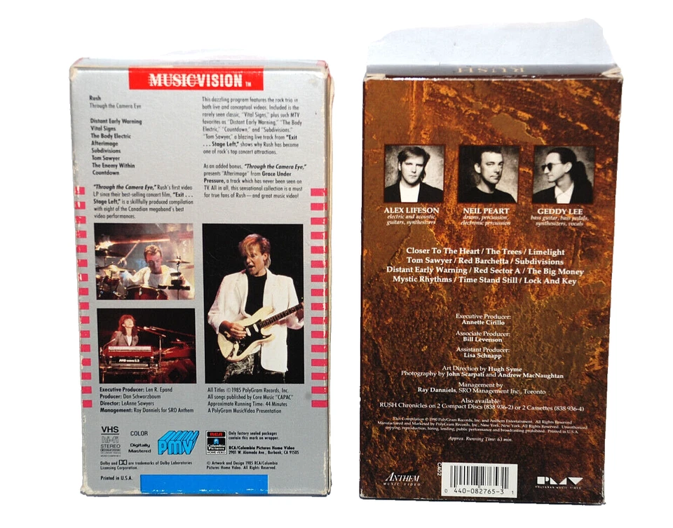 RUSH Through The Camera Eye Chronicles VHS Video Tapes 1985 MusicVision Set of 2 - Image 2 of 4