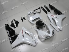 Per 06-08 Triumph Daytona 675 Kit Carena Corpo Iniezione ABS Bianco Perla Nero