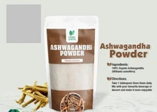 Organic Ashwagandha Root Powder, Ginseng, Withania Somnifera Powder- Anti-Stress