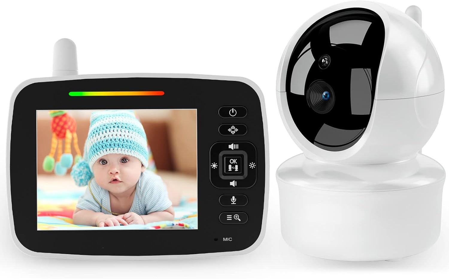 Baby Monitor with Remote Pan-Tilt-Zoom Camera - Video Baby Monitor with 3.5