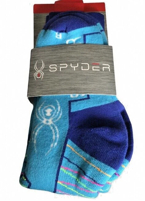 Spyder Ski Socks Women's Girl's Blue Size Small Shoe 4-6.5 Peak Performance - Image 3 of 4