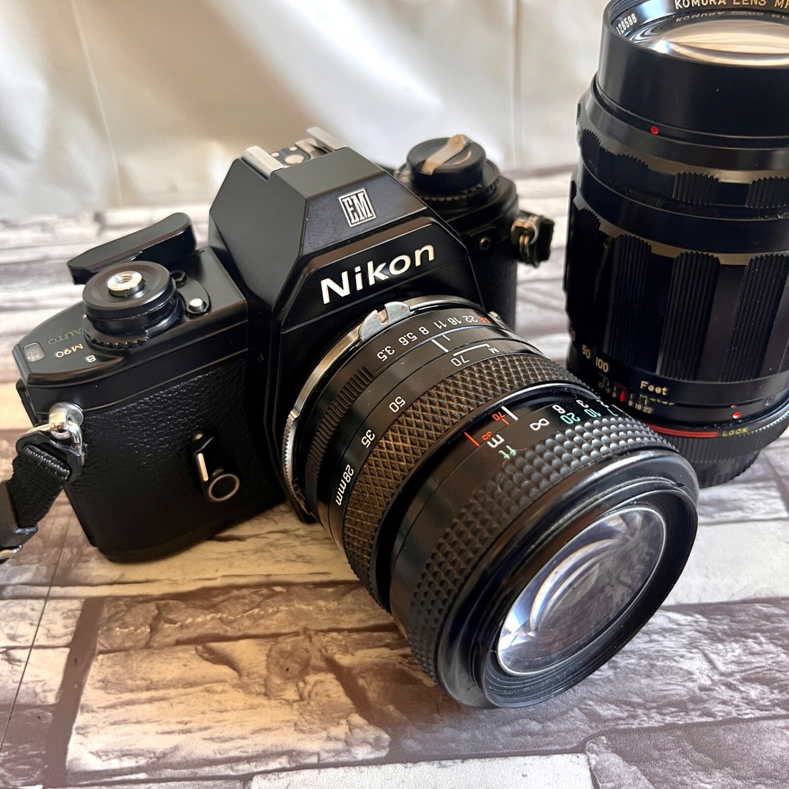 Nikon EM 35mm SLR Film Camera w/ Two Zoom lenses!（2870mm＋135mm） eBay
