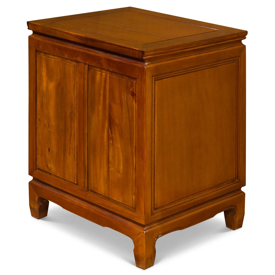 Vendedor de EE. UU. - Mesita de noche china de diseño de longevidad con acabado natural de palo de rosa Foto 4 de 4