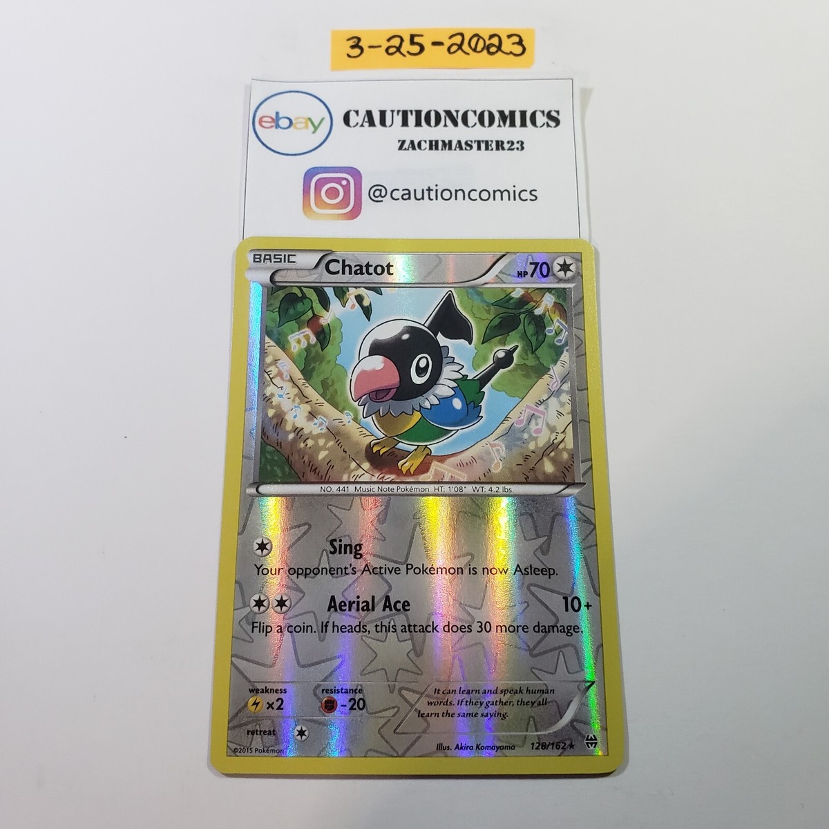 N♡a Chatot 128/162 Reverse Holo XY BREAKthrough Pokemon TCG Card NM
