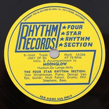 The Four Star Rhythm Section – Moonglow / Oh Lady Be Good -1945 10" 78 rpm R-104