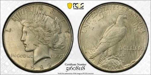 1928 S PEACE DOLLAR PCGS CHOICE MS 62 SMOOTH AND FOGGY SILVERY GREY SATINY SOFT