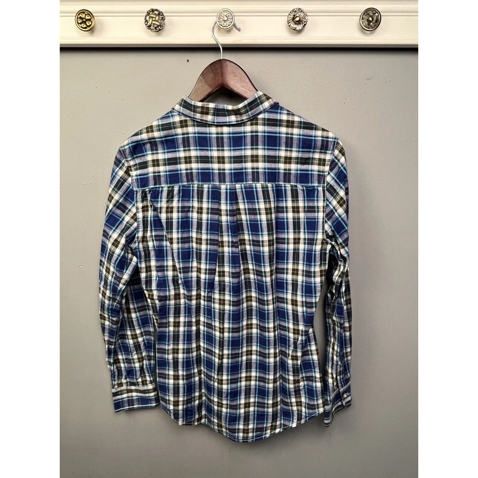 Just A Cheap Shirt Mens Medium Button Up Western Blue Plaid Pocket JACP Casual - Image 2 of 4