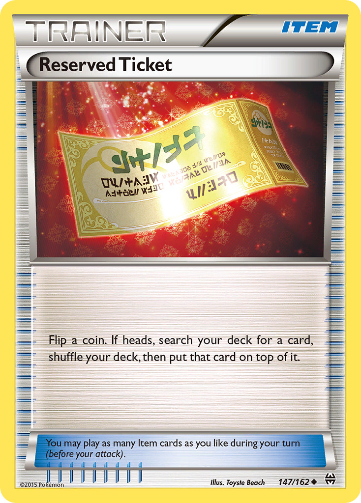 Reserved Ticket 147/162 UC BREAKthrough Pokemon NM/M
