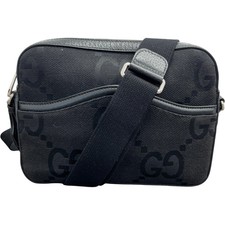 Gucci Men's Jumbo GG Messenger Bag Black