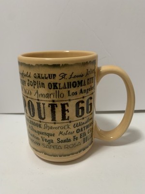 Route 66 Black Ceramic Coffee Cup Mug  Print On Both Sides.
